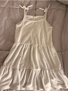 GAP Girls White Tiered Terry Cloth Sundress